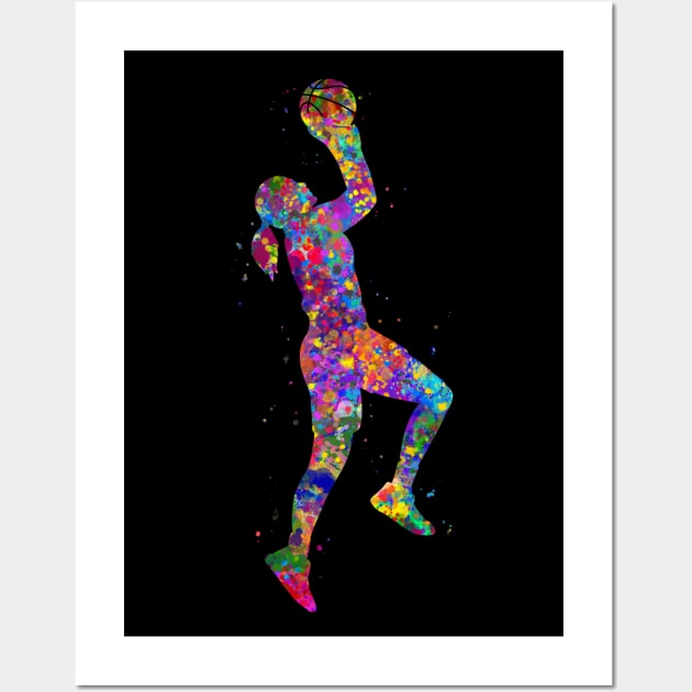 Basketball player girl jump Wall Art by Yahya Art